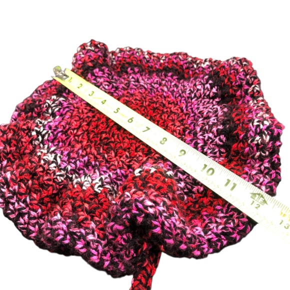Hodgy Bonnet Handmade Crochet Colorful Strawbery Jam Adjustable with Tie M/L main image 11